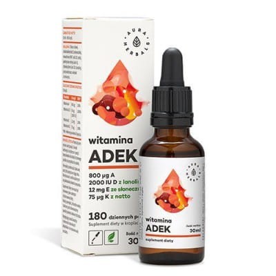 AURA HERBALS Witamina ADEK A + D3 (2000) + E + K2 30ml