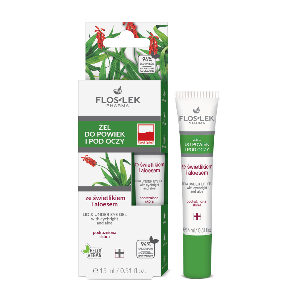FLOSLEK Żel pod oczy ze świetlikiem i aloesem 15 ml