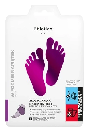 L'BIOTICA Złuszczająca maska na pięty 1 para 18 g