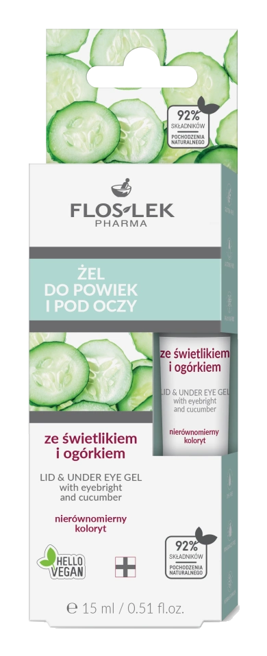 FLOSLEK Żel pod oczy ze świetlikiem i ogórkiem 15 ml