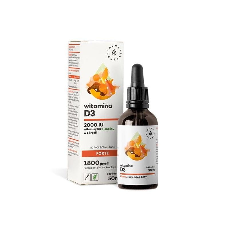 AURA HERBALS Witamina D3 2000 IU Krople 50 ml
