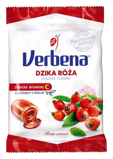 VERBENA Cukierki z dziką różą i witaminą C 60 g