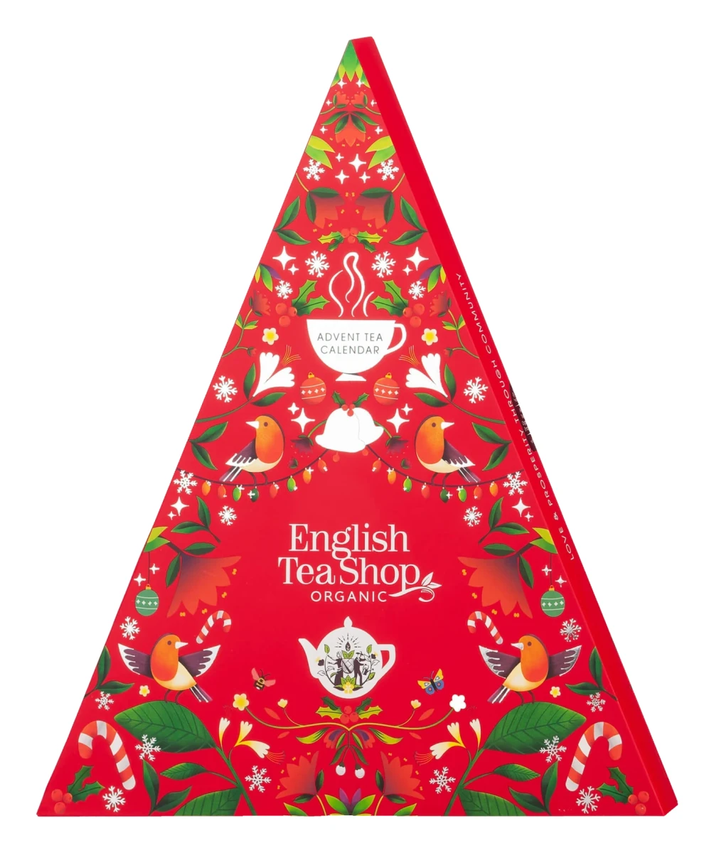 ENGLISH TEA SHOP Kalendarz adwentowy BIO Czerwona Choinka 25 saszetek
