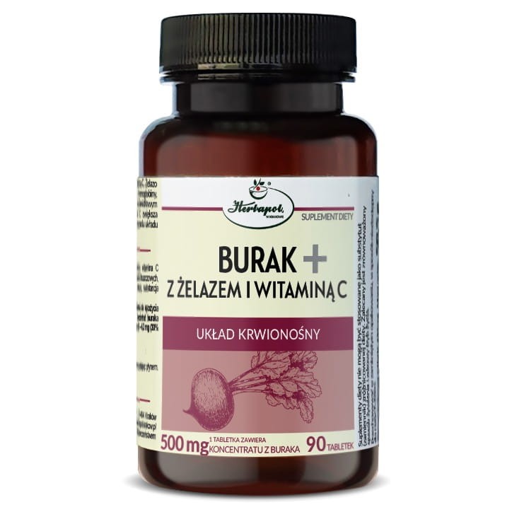 Herbapol Kraków BURAK+ z żelazem i witaminą C 90 tabletek