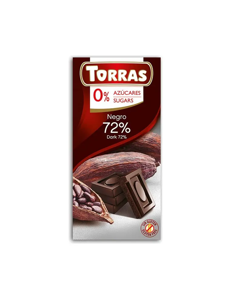 TORRAS Czekolada gorzka 72% bez dodatku cukru 75 g