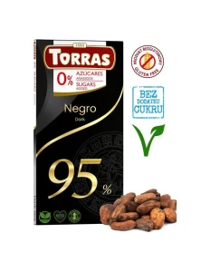 TORRAS Czekolada gorzka 95% bez dodatku cukru 75 g