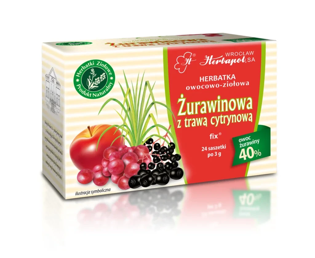 Herbapol Wrocław Żurawina z trawą cytrynową 24 saszetek