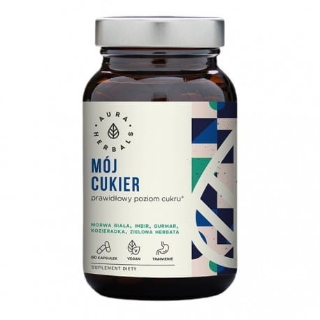 AURA HERBALS Mój Cukier. Prawidłowy poziom cukru 60 kapsułek