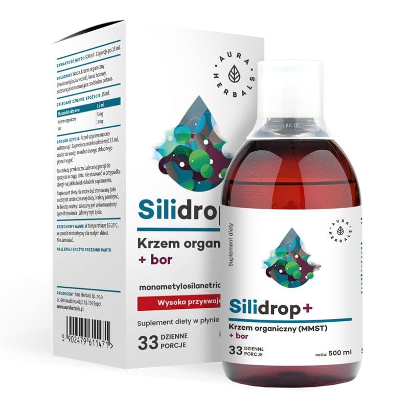 AURA HERBALS Silidrop Krzem + Bor płyn 500 ml