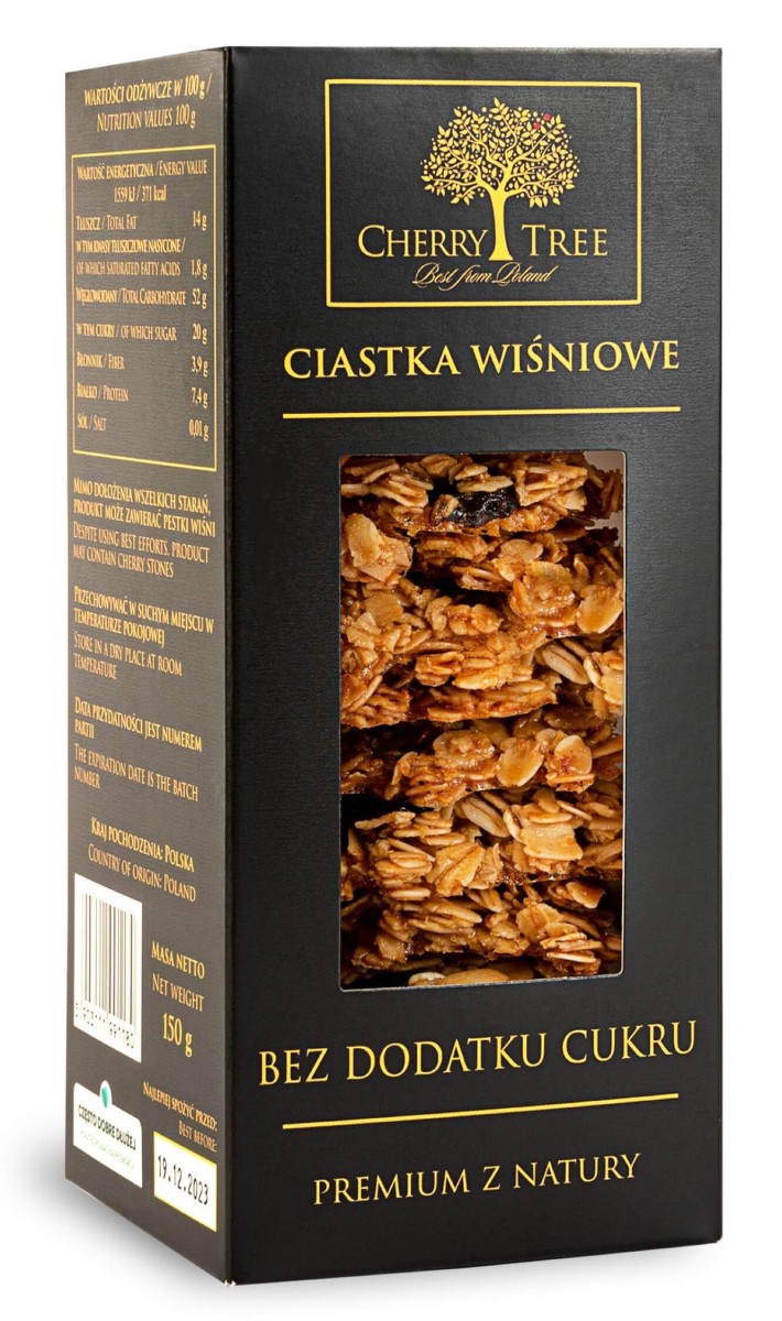 Cherry Ciastka wiśniowe b/cukru 150g