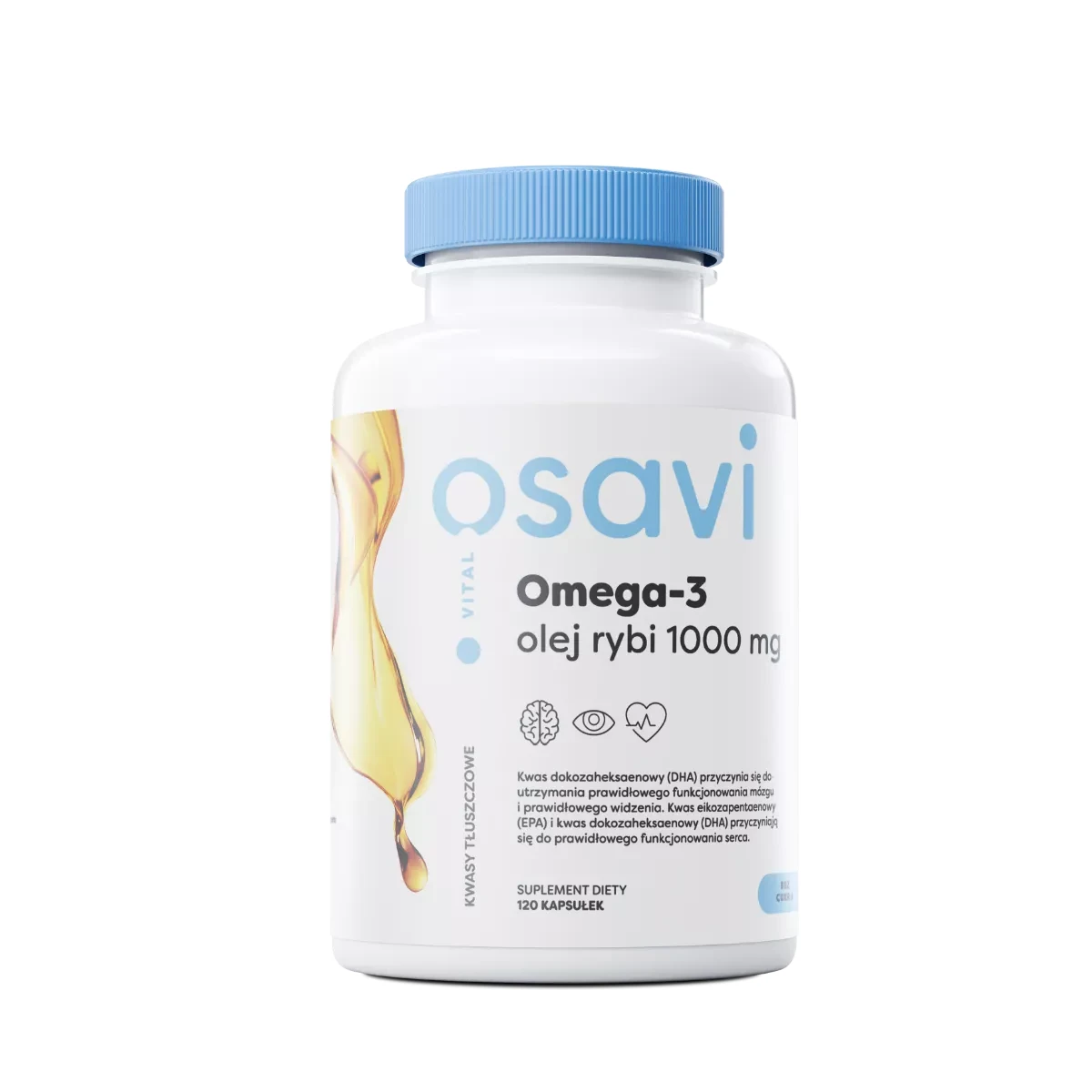 Osavi Omega-3 Olej Rybi 1000mg smak cytrynowy 120 kapsułek