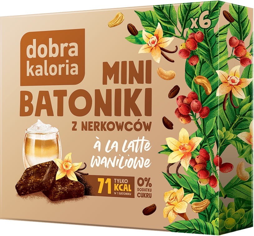 DOBRA KALORIA Mini batoniki latte waniliowe 6x17g