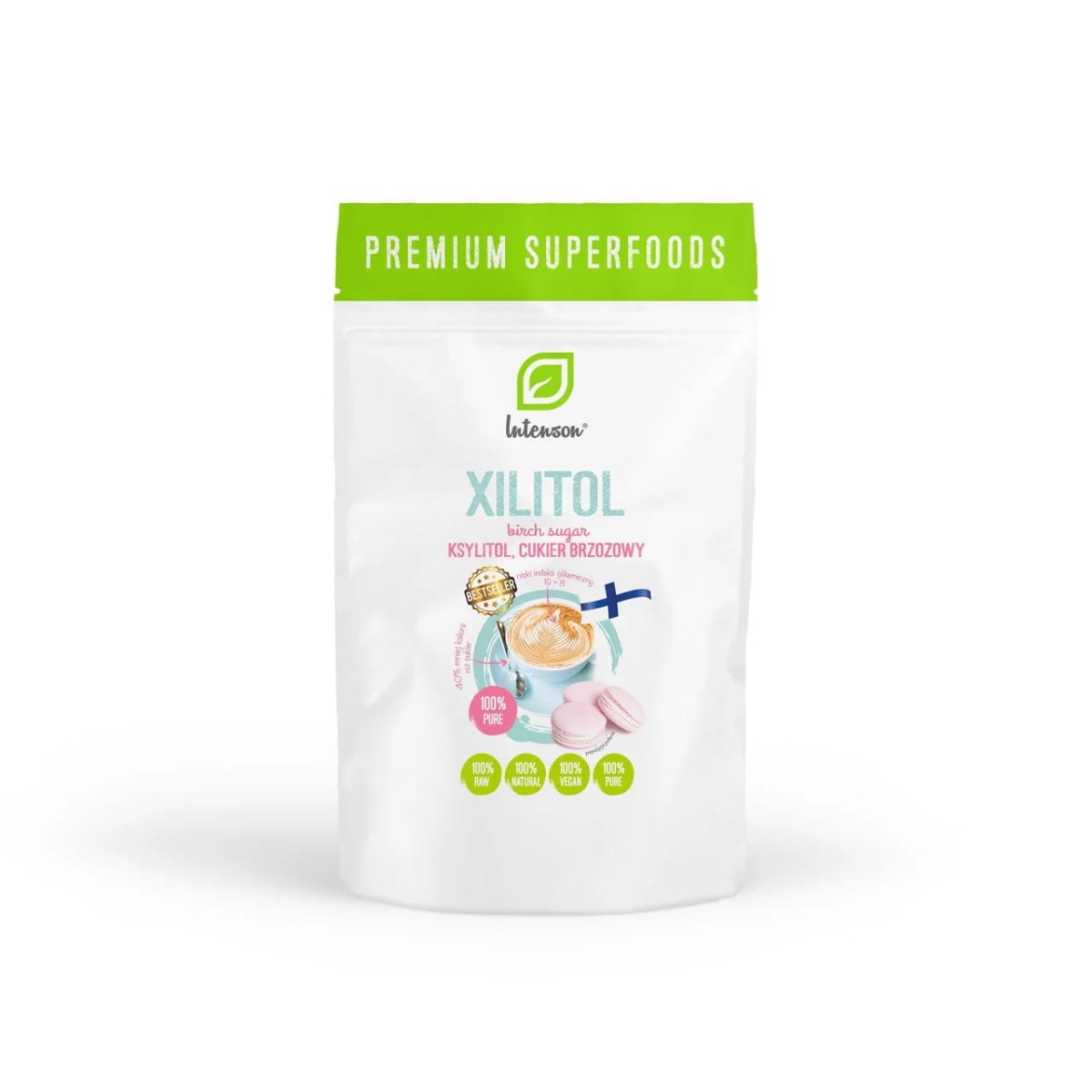 Intenson Ksylitol fiński Cukier brzozowy 250g