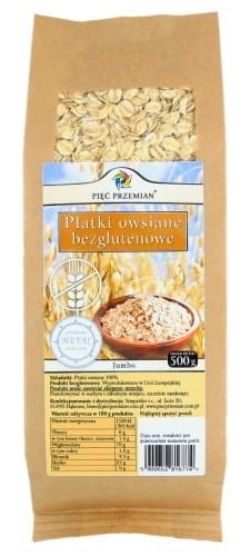 PIĘĆ PRZEMIAN Płatki owsiane bezglutenowe Jumbo 500 g