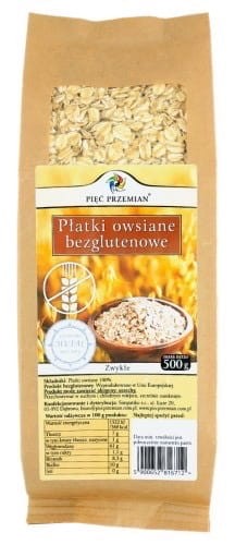 PIĘĆ PRZEMIAN Płatki owsiane 500g
