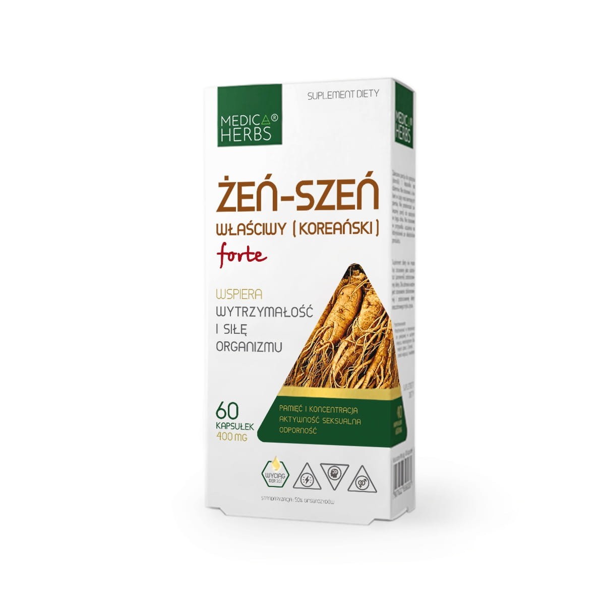 Medica Herbs Żeń-szeń właściwy (koreański) forte 60 kapsułek