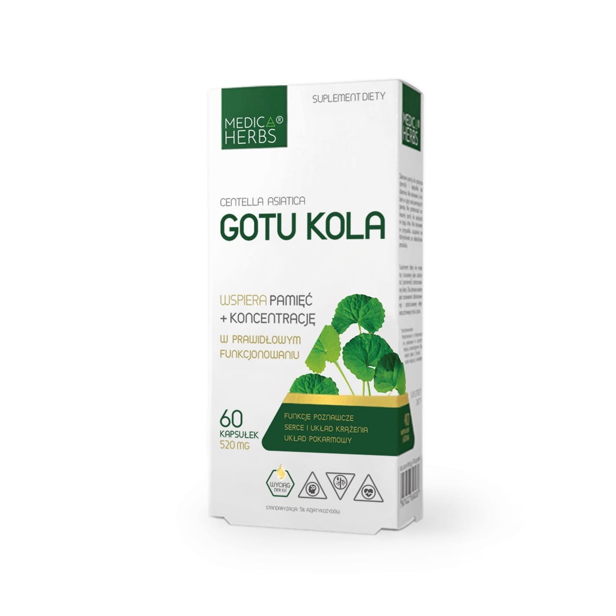 MEDICA HERBS Gotu kola 520mg 60 kapsułek