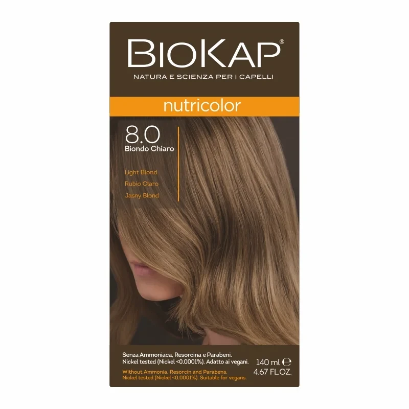 BIOKAP NUTRICOLOR 8.0 Jasny Blond 140ml
