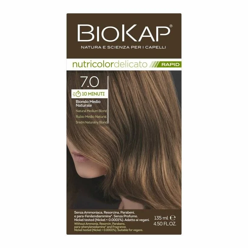 BIOKAP Nutricolor delicato rapid 7.0 Średni Naturalny Blond