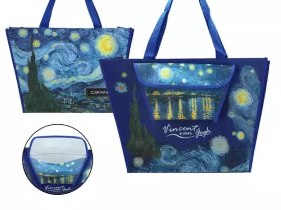 Carmani Torba na ramię z kieszonką V. van Gogh Gwiaździstą noc nad Rodanem