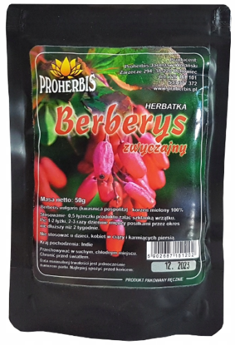 Proherbis Berberys zwyczajny korzeń mielony 50g