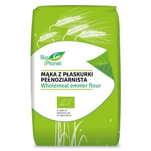 BIO PLANET Mąka z płskurki pełnoziarnista Bio 500g
