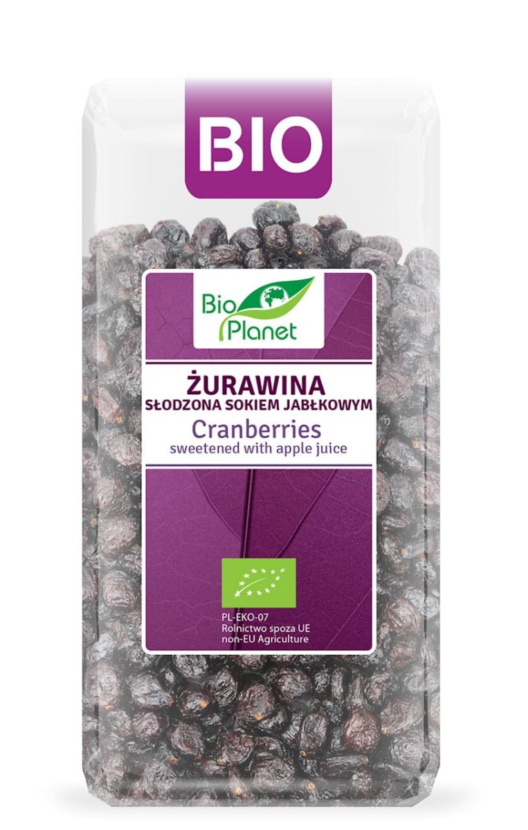 BIO PLANET Żurawina słodzona sokiem jabłkowym Bio 400g
