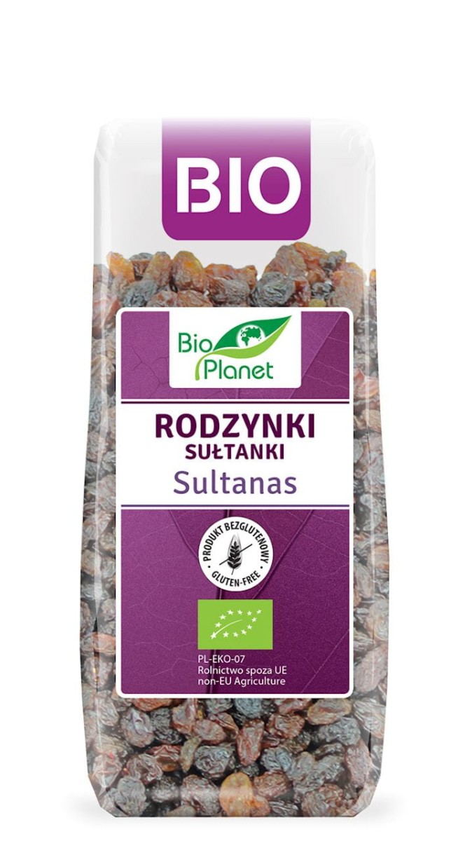 BIO PLANET Rodzynki suatanki bezglutenowe Bio 200g