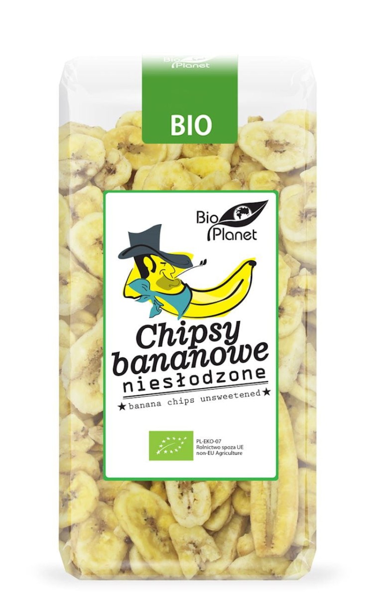 BIO PLANET Chipsy bananowe niesłodzone Bio 150g
