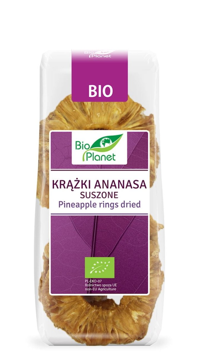 BIO PLANET Ananas suszony krążki Bio 100g