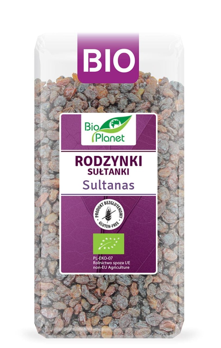 BIO PLANET Rodzynki sułtanki bezglutenowe Bio 400g