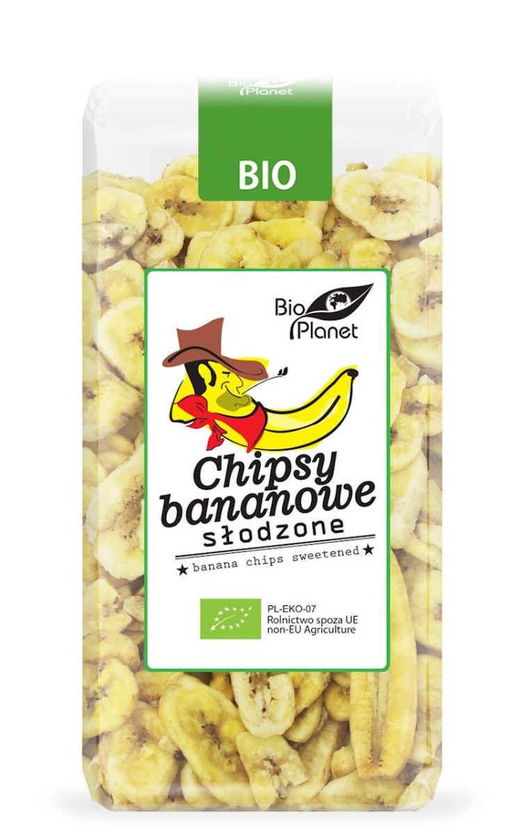 BIO PLANET Chipsy bananowe słodzone Bio 150g