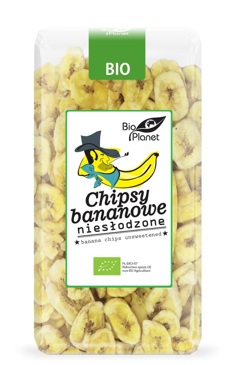 BIO PLANET Chipsy bananowe niesłodzone Bio 350g