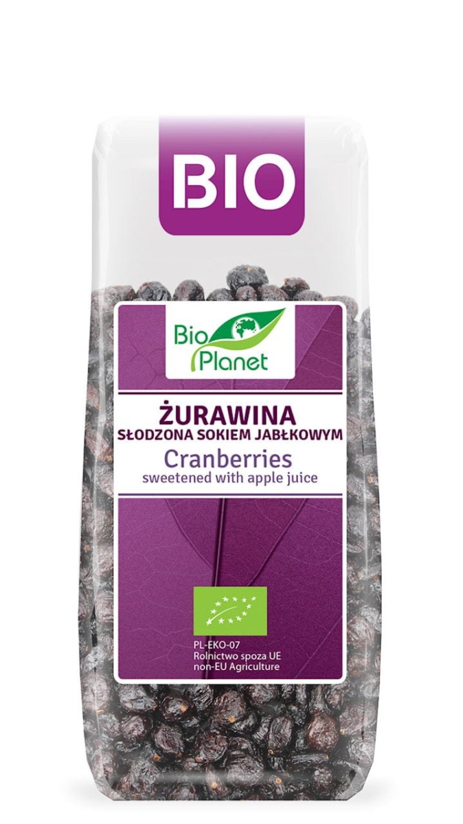 BIO PLANET Żurawina słodzona sokiem jabłkowym Bio 100g
