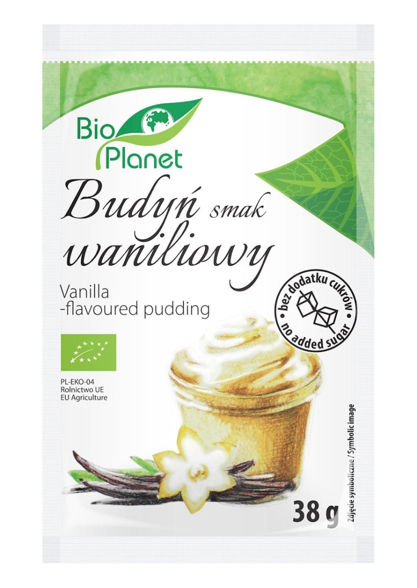 BIO PLANET Budyń o smaku waniliowym z wanilią bourbon Bio 38g