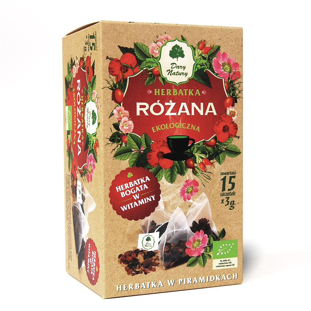 DARY NATURY Herbatka Różana EKO - herbatka w piramidkach 15x3g