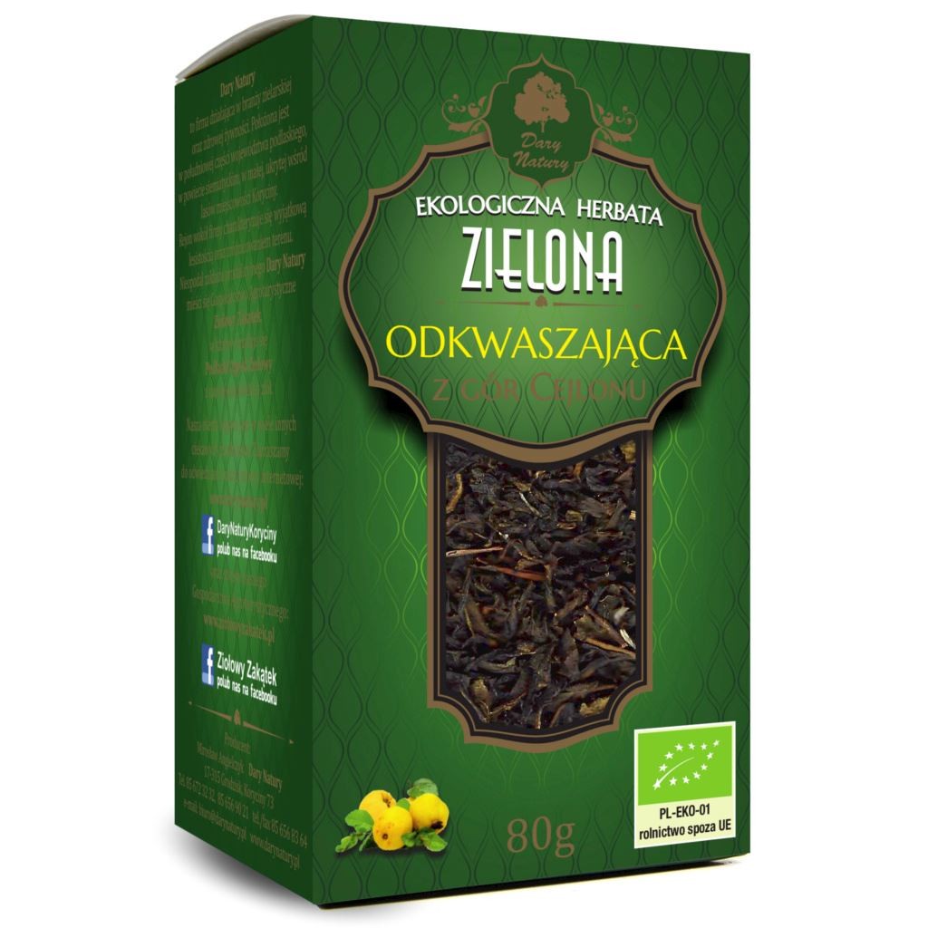DARY NATURY Herbata Zielona Odkwaszająca EKO 80g