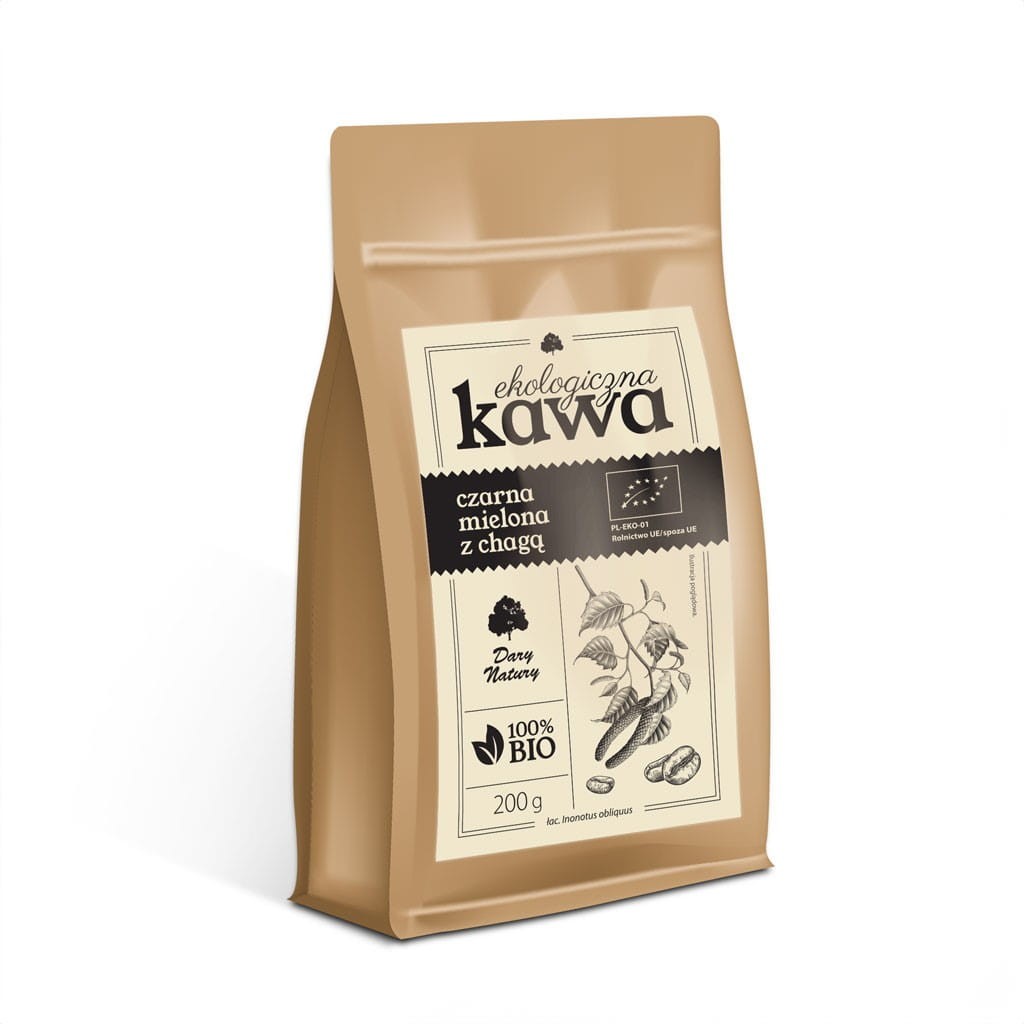 DARY NATURY Kawa czarna mielona z chagą EKO 200g