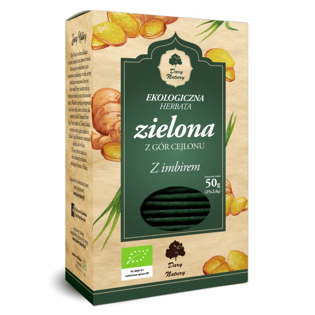 DARY NATURY Herbata Zielona z Imbirem EKO 25x2g