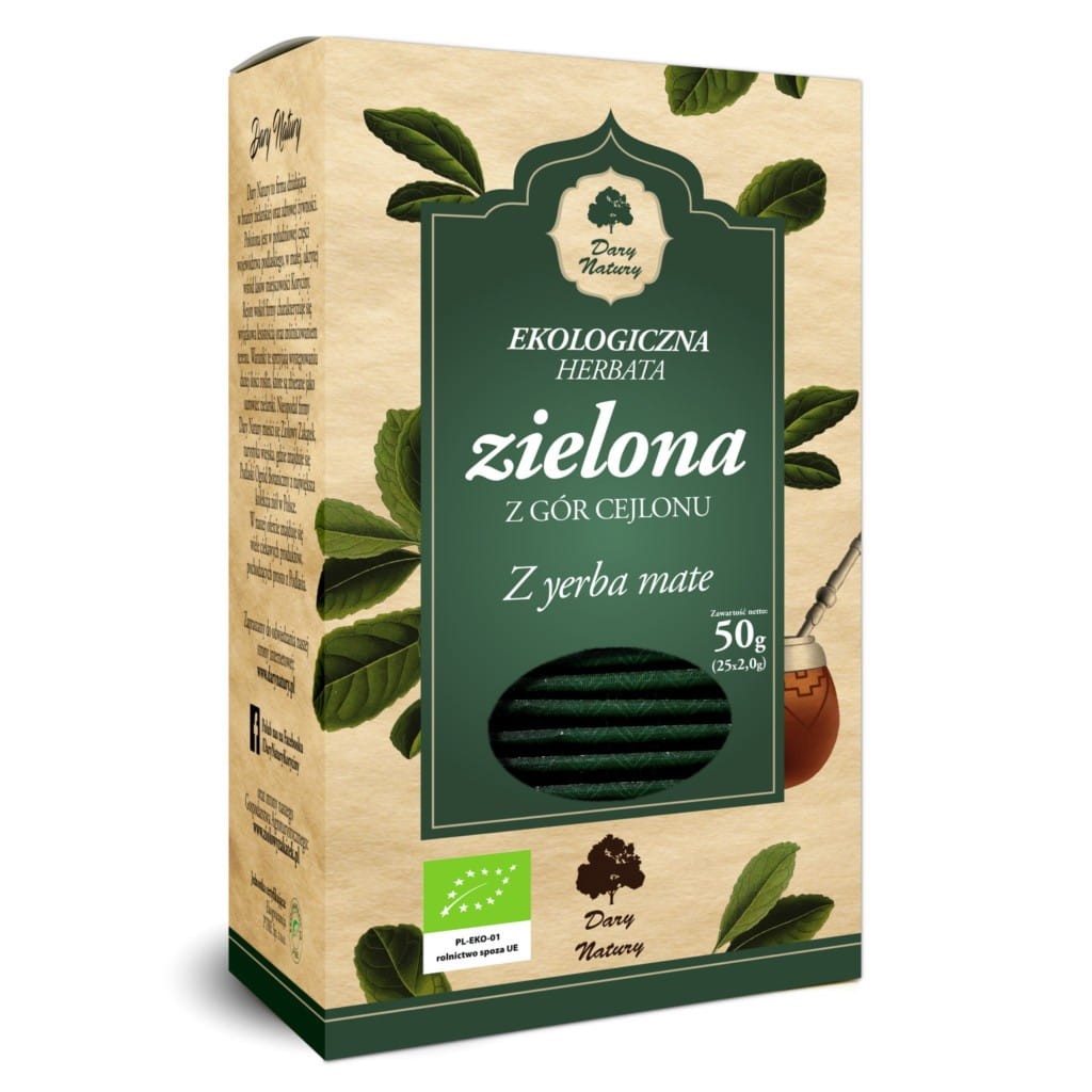 DARY NATURY Herbata Zielona z Yerba Mate EKO 25x2g