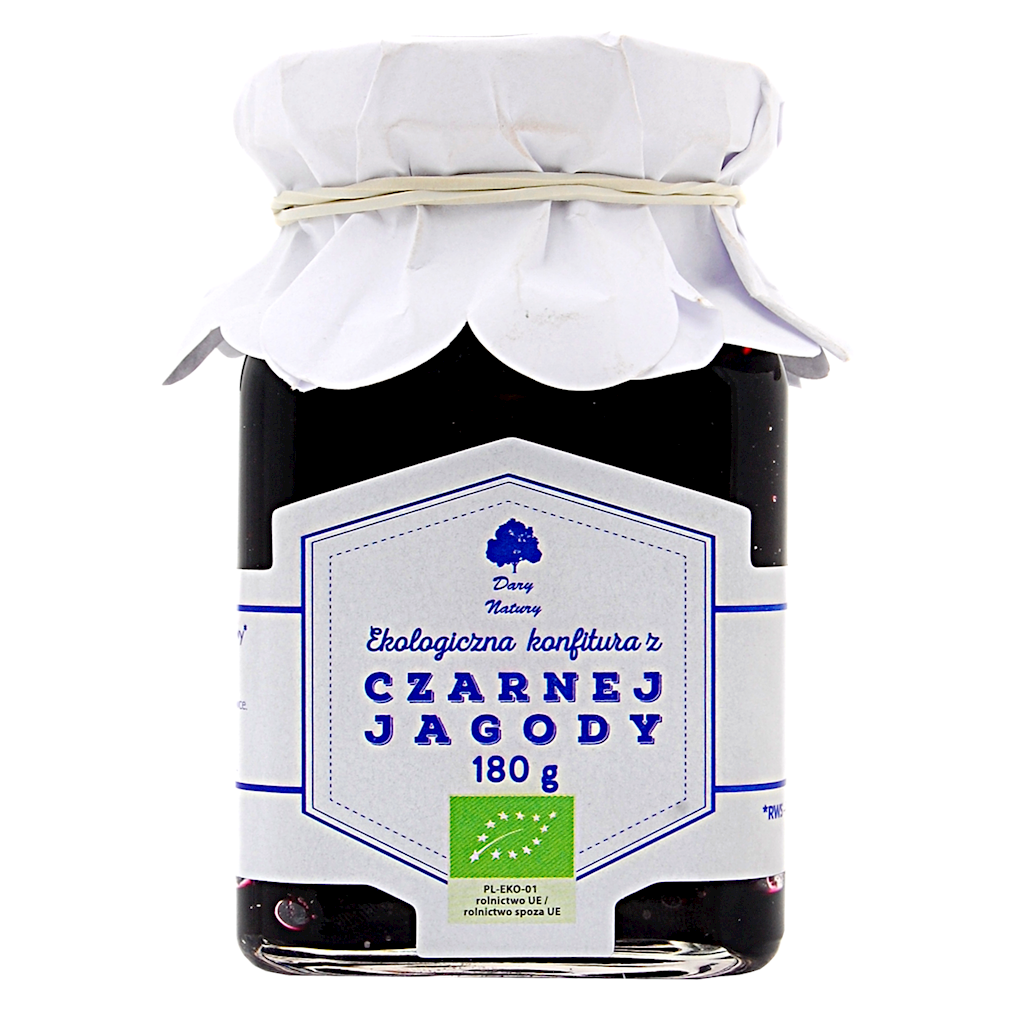DARY NATURY Konfitura z czarnej jagody EKO 180g