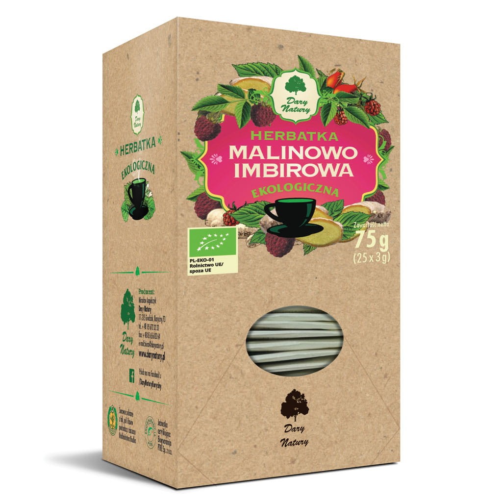 DARY NATURY Herbatka Malinowo-imbirowa EKO 25x3g
