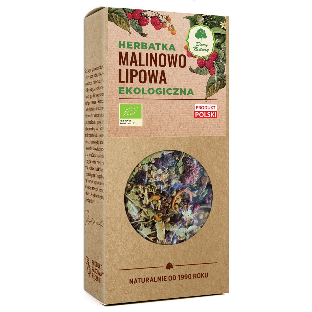 DARY NATURY Herbatka Malinowa - Lipowa EKO 80g