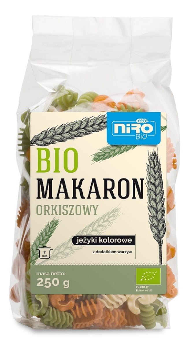 NIRO Makaron (orkiszowy kolorowy) jeżyki Bio 250g