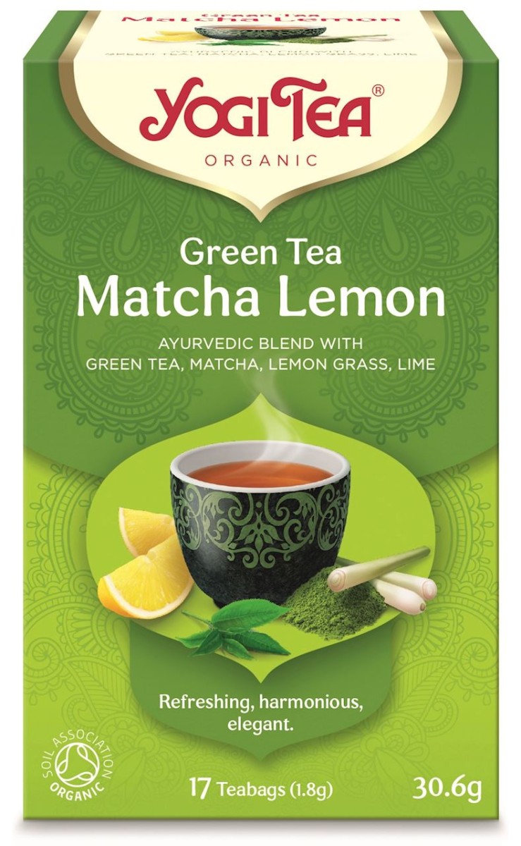 YOGI TEA Herbata zielona z cytryną i matchą (Green Tea Matcha Lemon) Bio (17x1,8g)