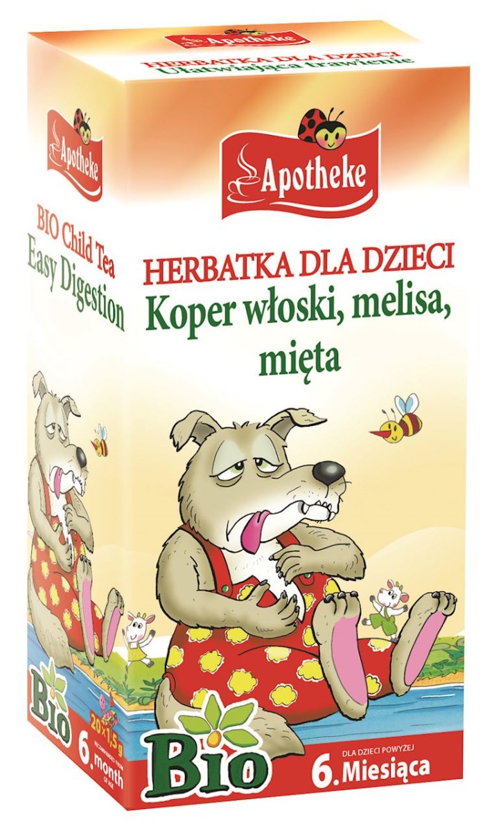 APOTHEKE Herbatka dla dzieci Koper włoski, melisa i mięta Bio 20 saszetek