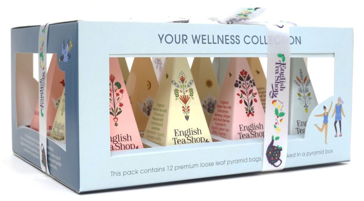 ENGLISH TEA SHOP ORGANIC Kolekcja herbatek owocowo - ziołowych Bio piramidki (Your wellness - 6 smaków) (12x2g)