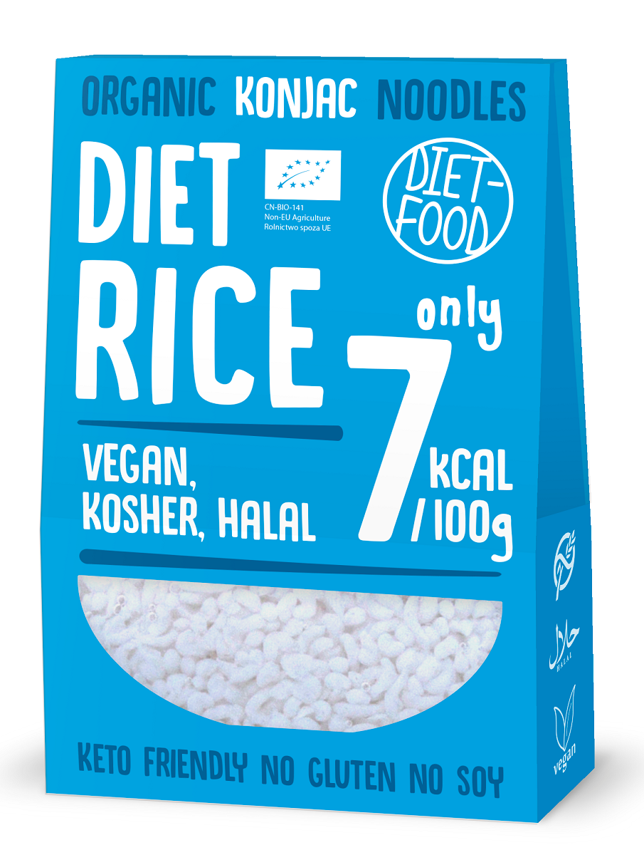 DIET-FOOD Makaron (konjac w ksztaacie ryżu) bezglutenowy Bio 385g (300g)
