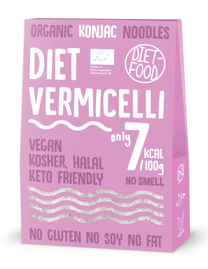 DIET-FOOD Makaron (konjac) Vermicelli bezglutenowy Bio 385g (300g)