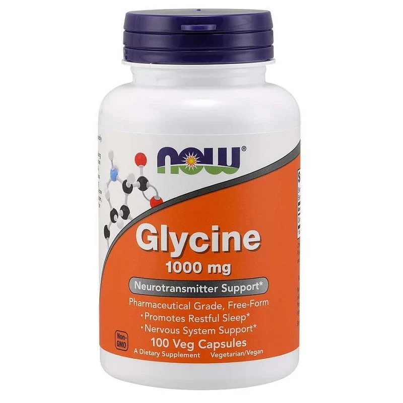 NOW FOODS Glycine 1000mg 100 kapsułek